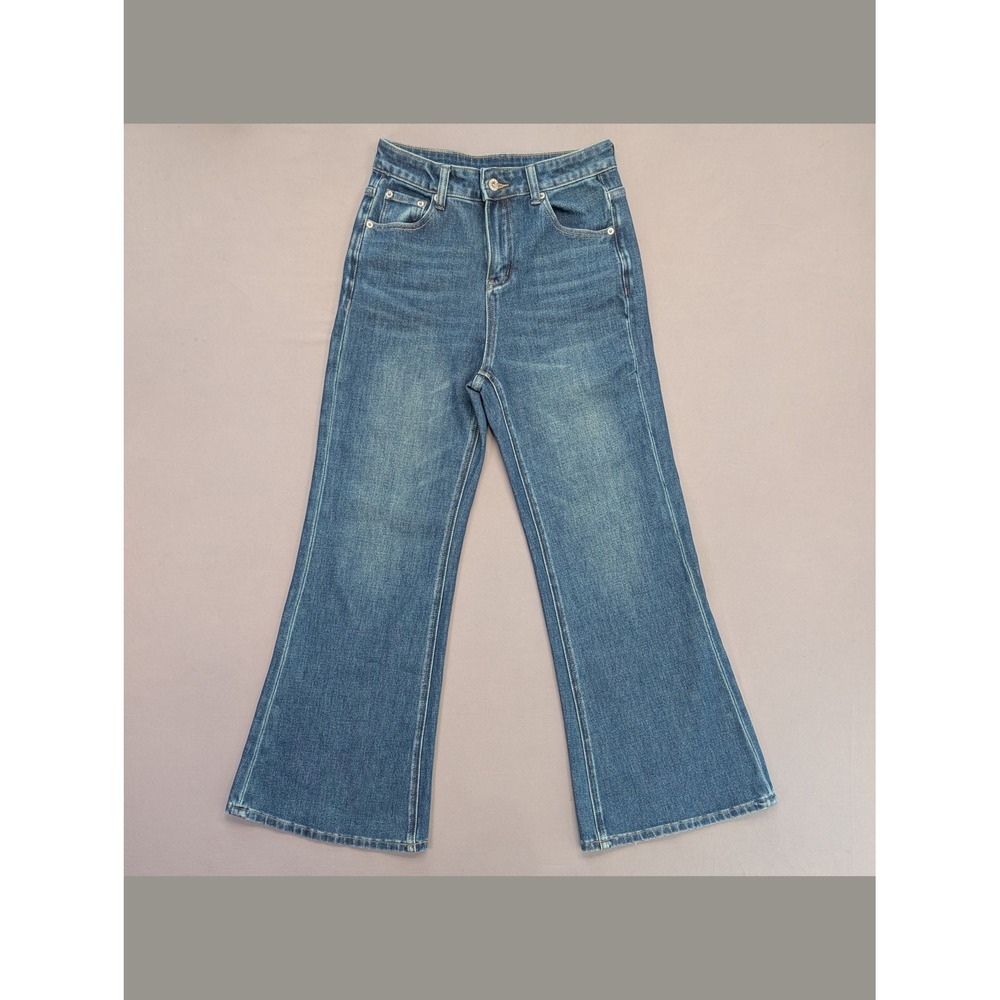 Loewe Anagram Flare Jeans High Rise Blue Denim Made in Italy Size 28